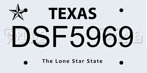 DSF5969 Texas License Plate