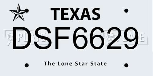 DSF6629 Texas License Plate