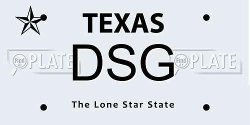 DSG Texas License Plate