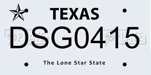 DSG0415 Texas License Plate