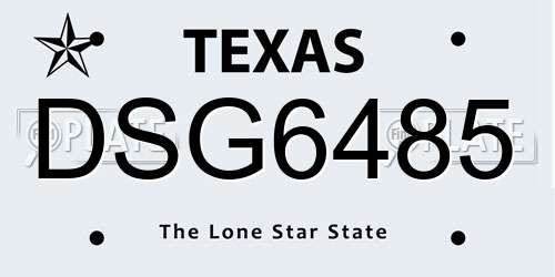 DSG6485 Texas License Plate