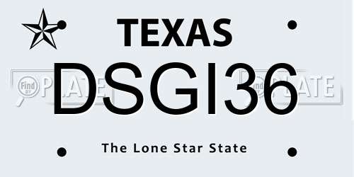 DSGI36 Texas License Plate