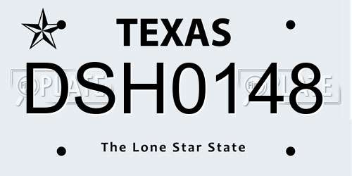 DSH0148 Texas License Plate