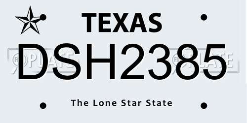 DSH2385 Texas License Plate
