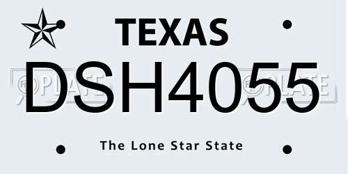 DSH4055 Texas License Plate