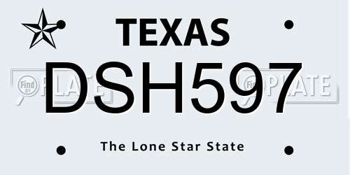 DSH597 Texas License Plate