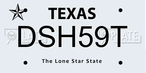 DSH59T Texas License Plate