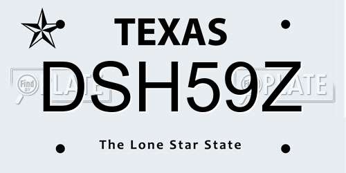 DSH59Z Texas License Plate