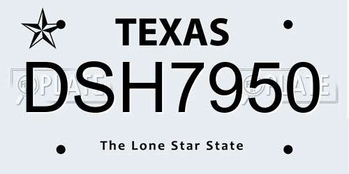 DSH7950 Texas License Plate