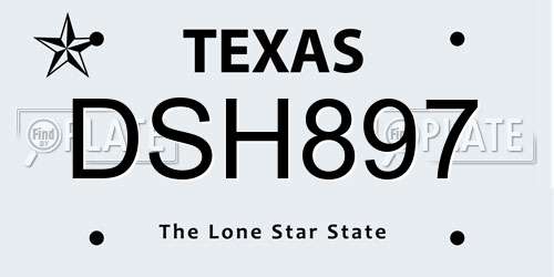 DSH897 Texas License Plate