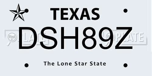 DSH89Z Texas License Plate
