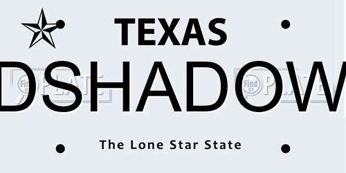 DSHADOW Texas License Plate