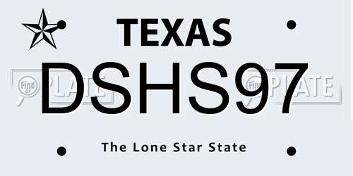 DSHS97 Texas License Plate