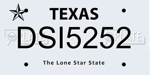 DSI5252 Texas License Plate