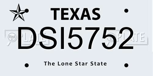 DSI5752 Texas License Plate
