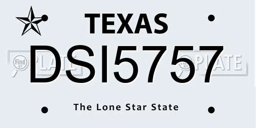 DSI5757 Texas License Plate