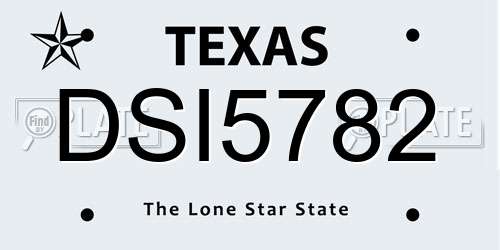 DSI5782 Texas License Plate