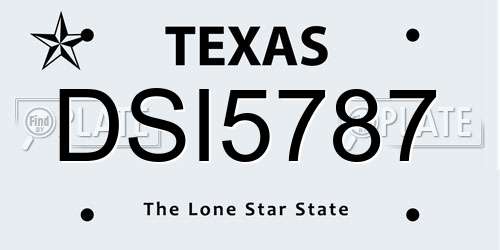DSI5787 Texas License Plate