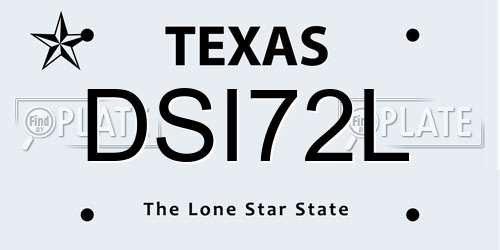DSI72L Texas License Plate