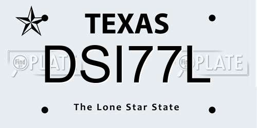 DSI77L Texas License Plate