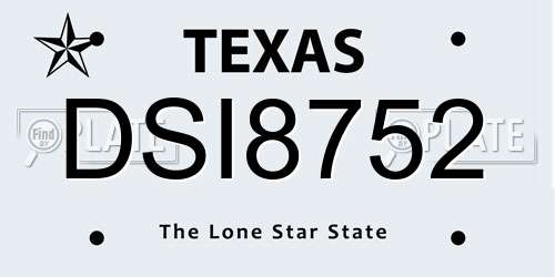 DSI8752 Texas License Plate