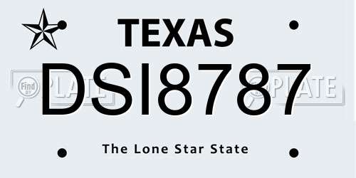 DSI8787 Texas License Plate