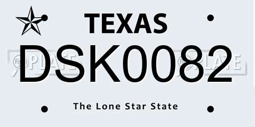DSK0082 Texas License Plate