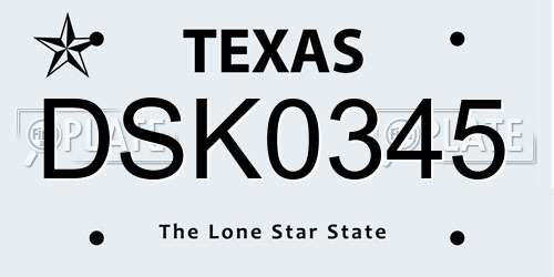 DSK0345 Texas License Plate