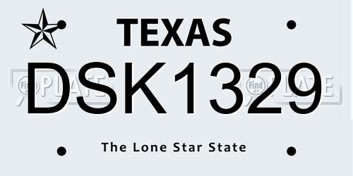 DSK1329 Texas License Plate