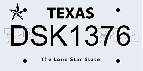 DSK1376 Texas License Plate
