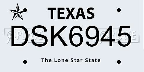 DSK6945 Texas License Plate