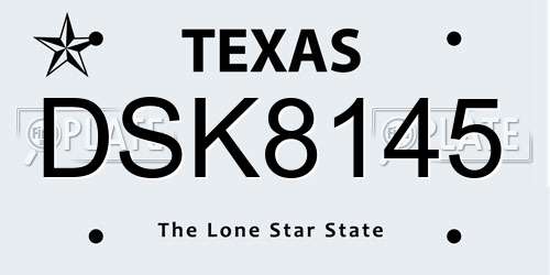 DSK8145 Texas License Plate