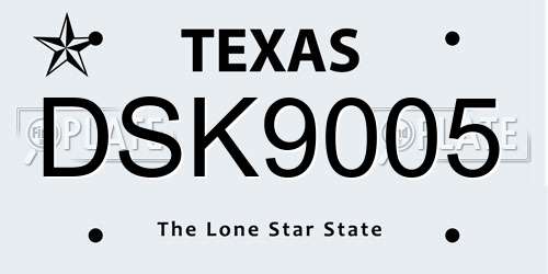 DSK9005 Texas License Plate