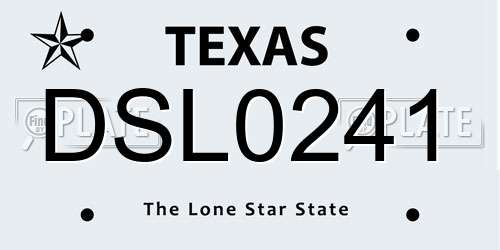 DSL0241 Texas License Plate