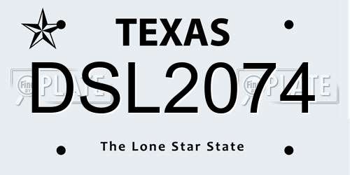 DSL2074 Texas License Plate