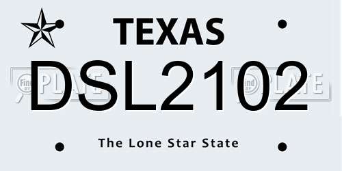 DSL2102 Texas License Plate