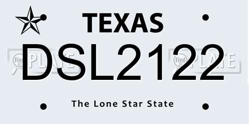 DSL2122 Texas License Plate