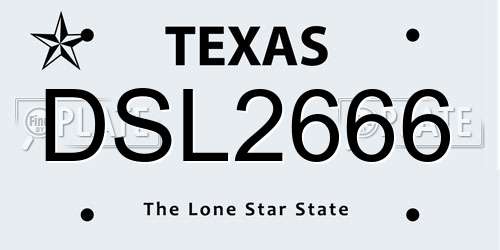 DSL2666 Texas License Plate