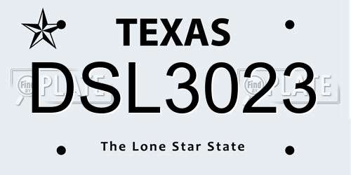 DSL3023 Texas License Plate