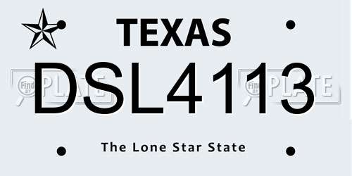 DSL4113 Texas License Plate