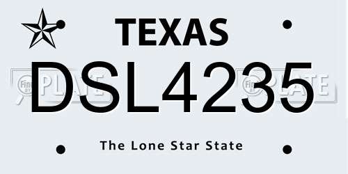 DSL4235 Texas License Plate