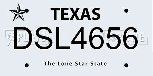 DSL4656 Texas License Plate