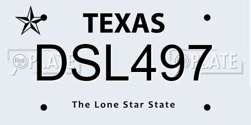 DSL497 Texas License Plate