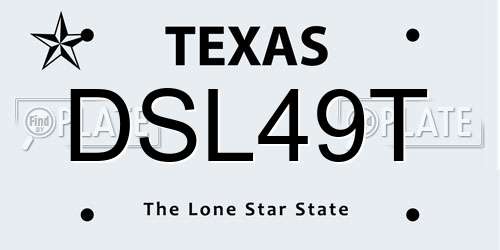 DSL49T Texas License Plate