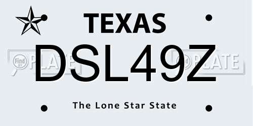 DSL49Z Texas License Plate