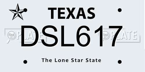 DSL617 Texas License Plate