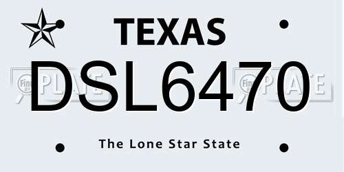 DSL6470 Texas License Plate