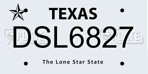 DSL6827 Texas License Plate