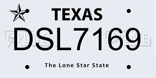 DSL7169 Texas License Plate