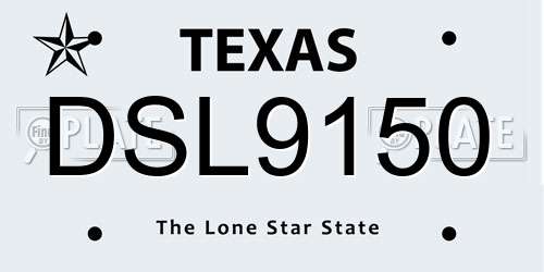 DSL9150 Texas License Plate